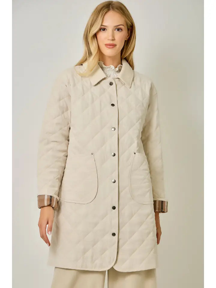 Mystree Quilted Jacket, Ivory