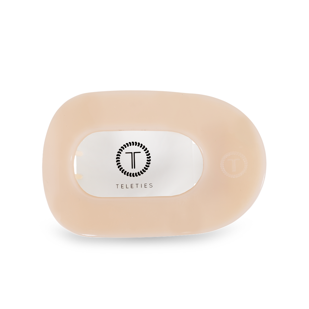 TELETIES Round Flat Hair Clip | Medium | Almond Beige