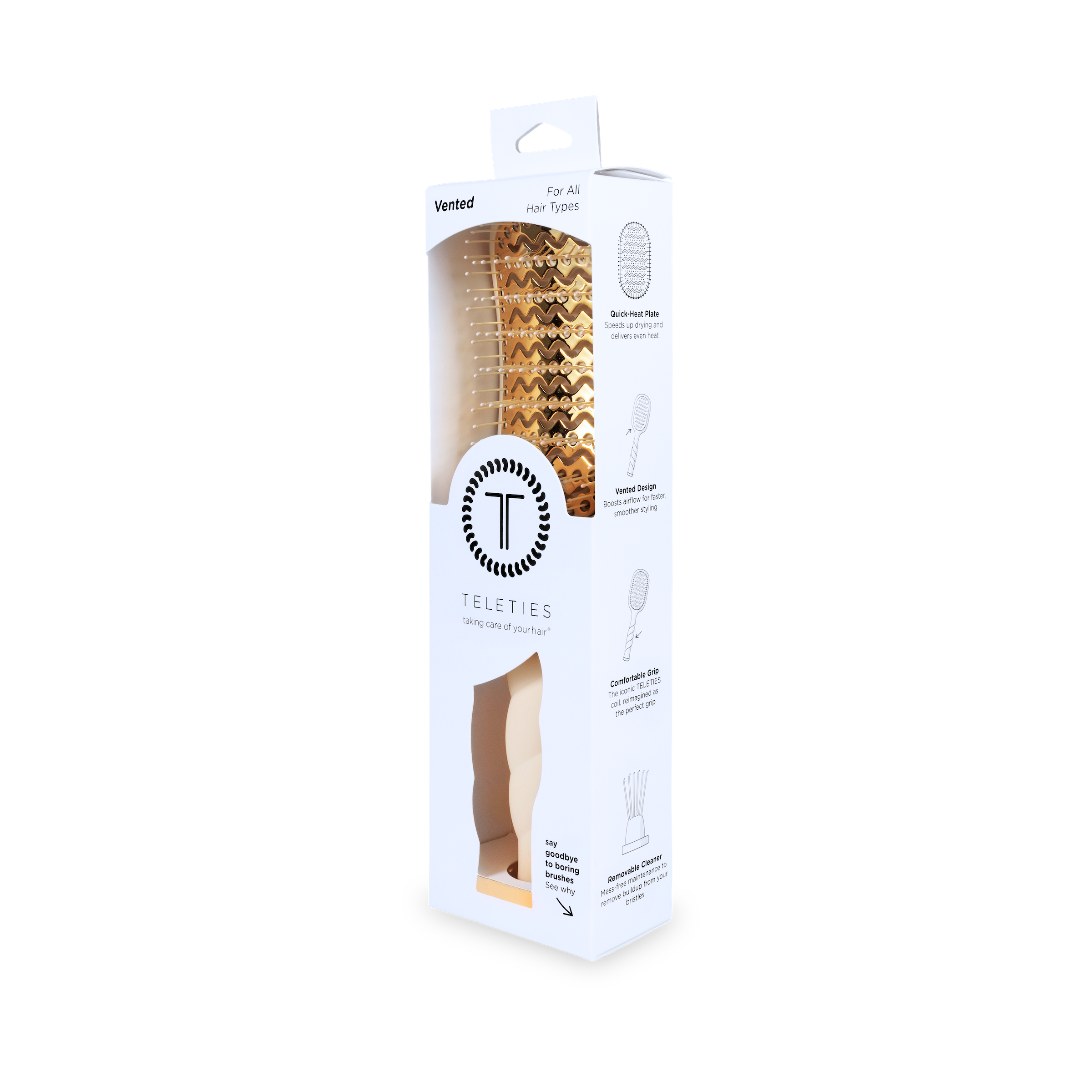 TELETIES Vented Hair Brush | Tan