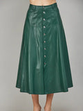 forest button down midi skirt in hunter green