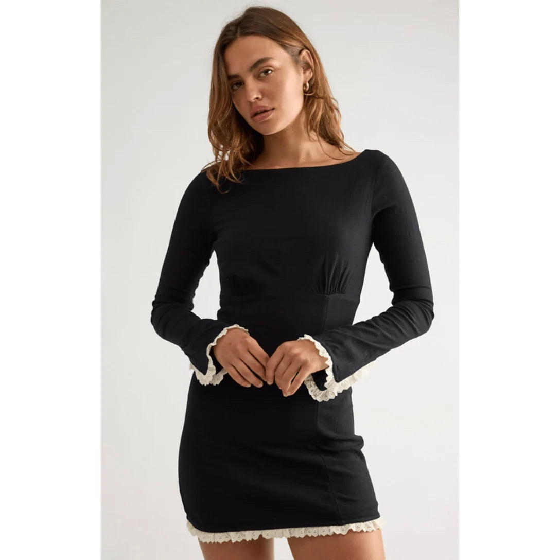 free people gift of love mini black dress