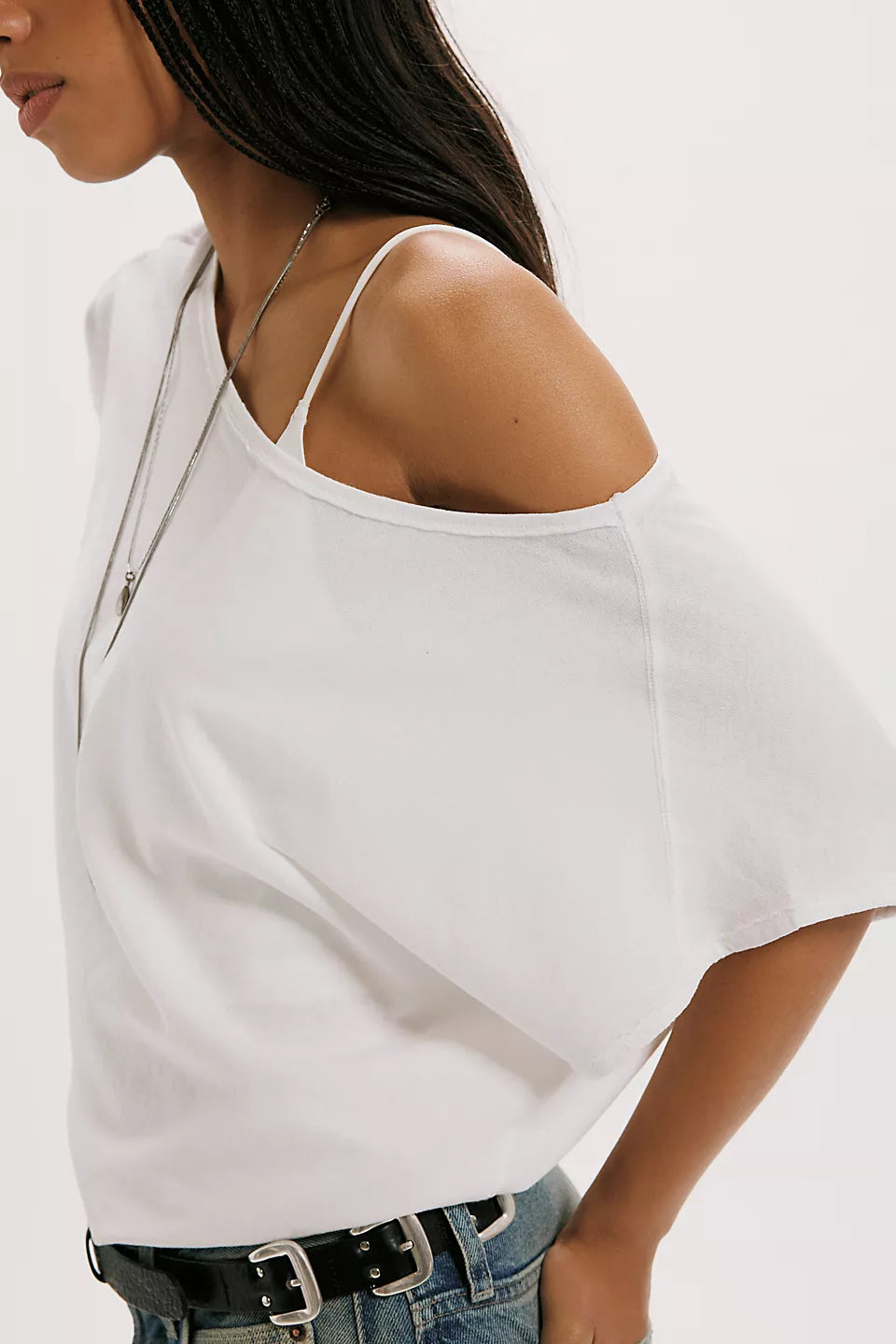 free people peggy tee in clean ivory