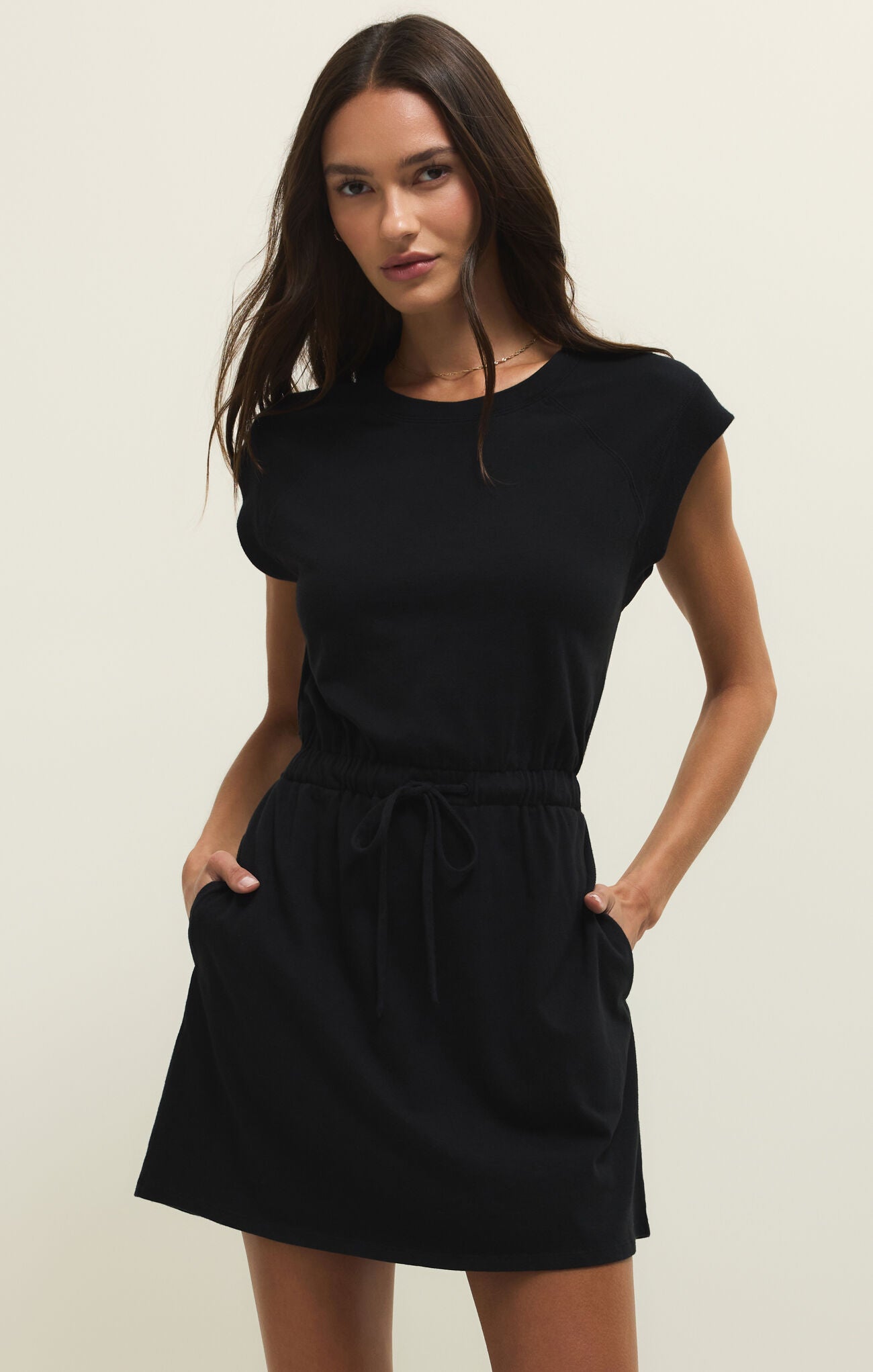 z supply kalani dress in true black