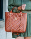 caroline hill kinzley tote in saddle