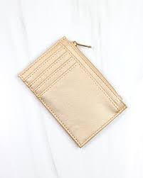 caroline hill molly zip card holder in gold