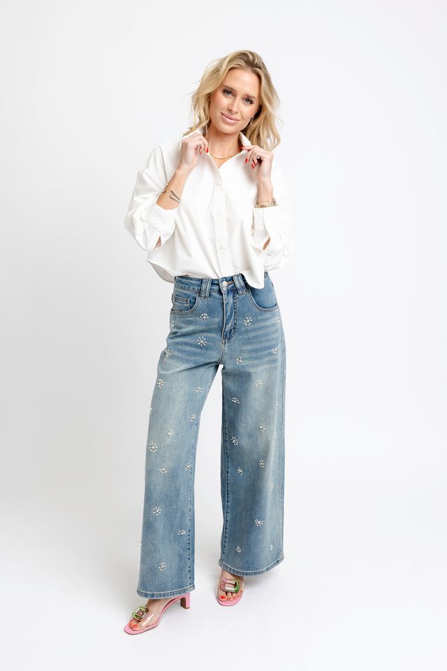 karlie denim pearl novelty jean