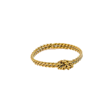 aubrey adele thin double rope ring in gold