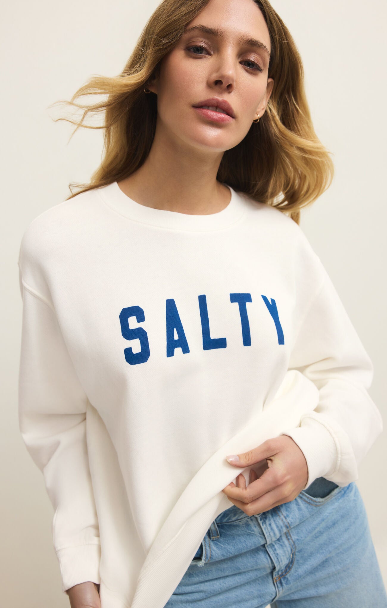 salty boyfriend sweatshirt in sea salt