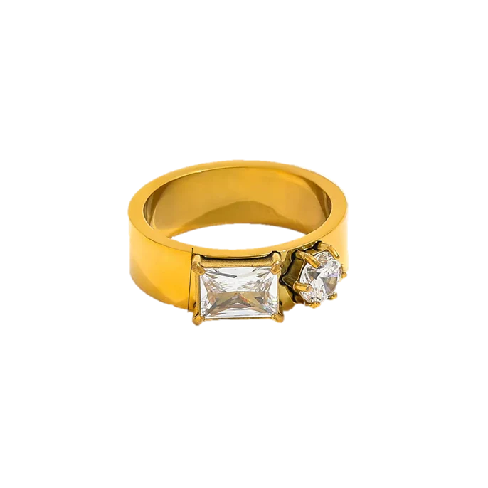 aubrey adele two stone ring in clear